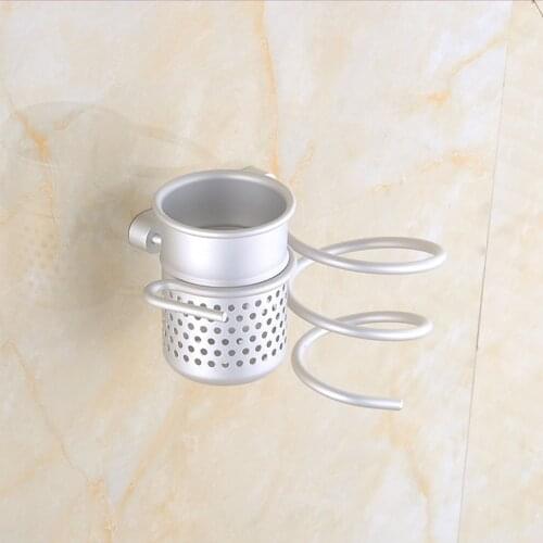 Aluminum Wall Mounted Hair Dryer Drier Cutout Comb Holder Rack Stand Set Cutout Comb Storage Cup Organizer Bathroom Accessories
