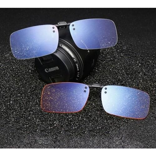 Rimless Eyeglasses Clip-on Anti Blue Light Glasses Men Women Lightweight Computer Eyewear Fashion Rectangular Frameless Eyeglass