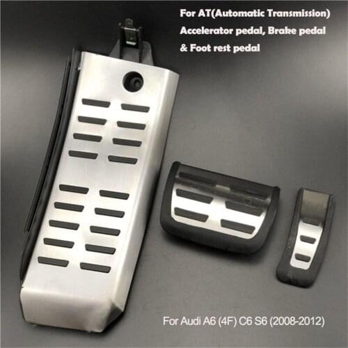 Car styling Sport Accelerator Fuel Gas Brake Footrest Pedal Cover case For Audi A6 (4F) C6 S6 2008-2012 - AT LHD Car Accessories