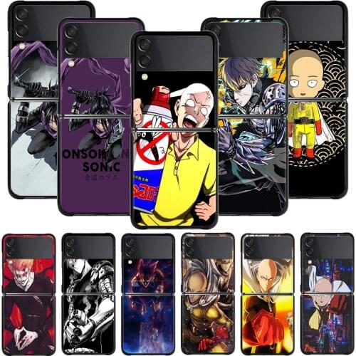 For Samsung Galaxy Z Flip3 5G Case For Samsung Galaxy Z Flip 3 Zflip 5G Black Hard PC Cases One Punch Man