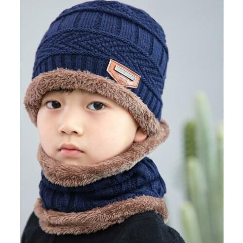 Children Winter Wool Hat Cap Riding Hiking Cycling Bike Windproof Cold Warmth Thickened Wild Outdoor Hat Cap and Scarf