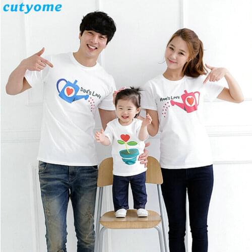 Family Look Short Sleeve Tee Shirt Mommy And Me Daddy Son Tshirt Matching Outfits Cotton Love Mother Father Daughter T-Shirt