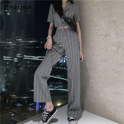 HStar Women Spring Casual Two Pieces Vintage Office Lady Single Breasted Blazers &Pants Street Blazers Pants Suits