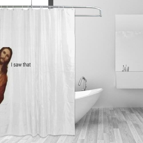 Jesus Saw That Bathing Bathroom Bath Curtain Waterproof Polyester Fabric High Quality Show Curtains