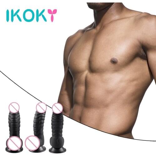 IKOKY Strapon Big Dick G-spot Stimuate Dinosaur Scales Dildo With Suction Cup Silicone Real Huge Cock No Vibrator Orgasm Massage