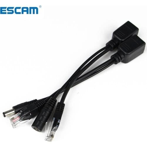 ESCAM POE Cable Passive Power Over Ethernet Adapter Cable POE Splitter Injector Power Supply Module 12-48v For IP Camera