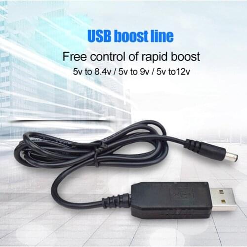Yuanlin USB Direct Current 5V to Direct Current 8.4V/9V/12V 5.5x2.1mm Male Plug Power Supply Step-up Adapter Cable PVC Кабель