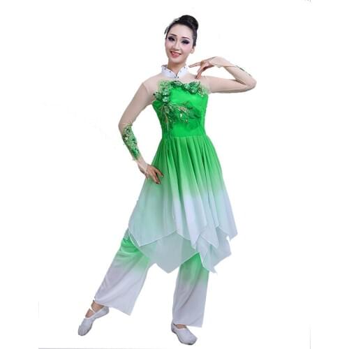Classical dance costume Large size adult female elegant jasmine national yangko dance 2019 new performance costume suit