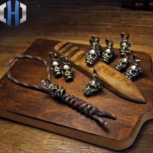 Brass DIY Accessories Skull Bunny Girl Knife Beads Pendant EDC