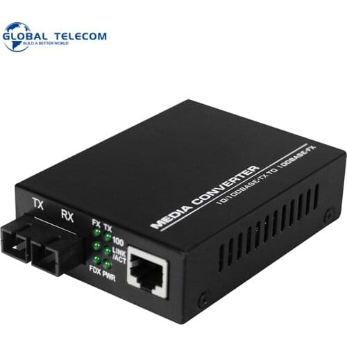 Media Converter 100Mpbs Single Mode Duplex 2SC Fiber Port 2Fiber 1RJ45 20km Media Converter Fiber