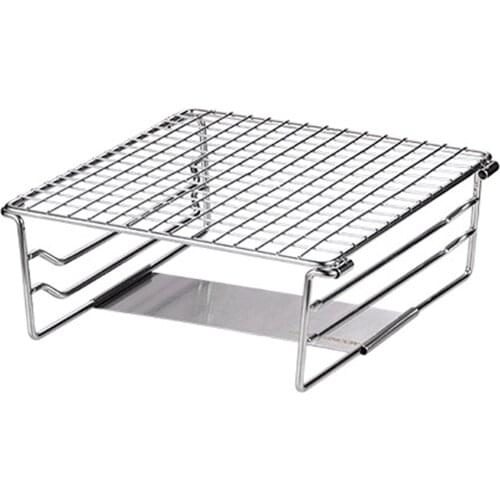 Mini Grill Rack Folding Stove Grill Support Holder Heating Bracket with Supporting Plate