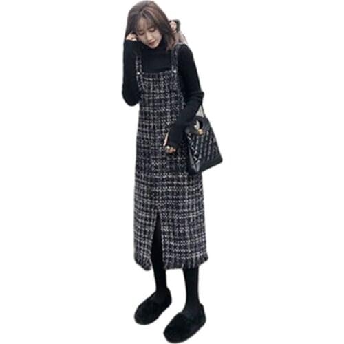 2020 New Large Size Womens Sets Autumn Winter Dress 2 Two-piece Slim Suit Women Sweater Pullover XA284