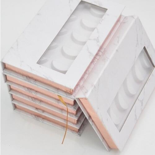 Wholesale 5pairs of false eyelash packaging box Customized logo faux cils 25mm mink lashes strip magnetic case bulk vendors