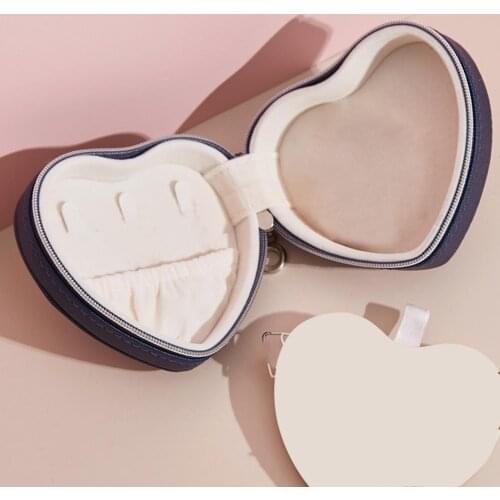 80% HOT SALES!!!Portable Heart Shape Design Faux Leather Jewelry Organizer Storage Display Case