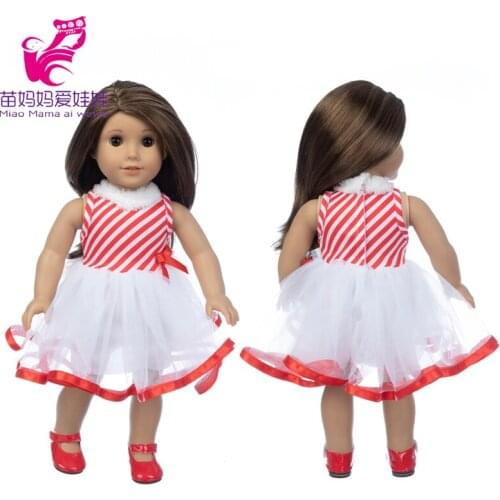 18" American Og Girls Doll Stripe Dress Reborn Baby Doll Clothes Toys Dress