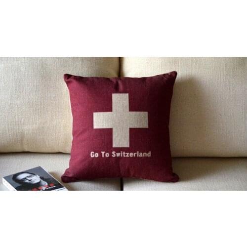 Switzerland flag pillow cushion covers sofa chair cushions shabby chic home decor No Inner
