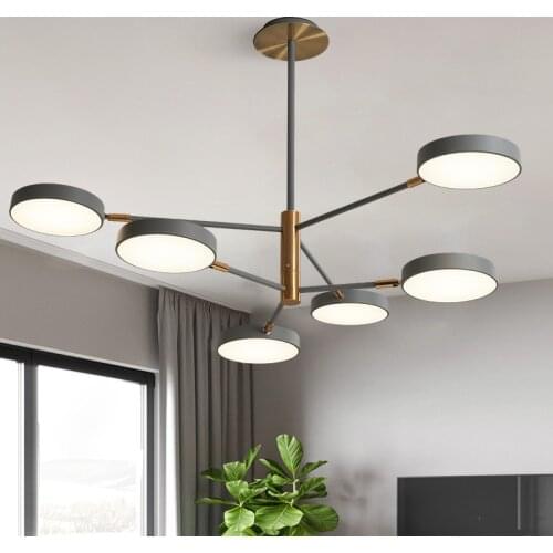 Modern 3/4/6/8 Heads Parlor Led Chandeliers Bedroom Pendant Lamp Restaurant Hanglamp Home Loft Deco Pipe Pendant Nordic Lamp