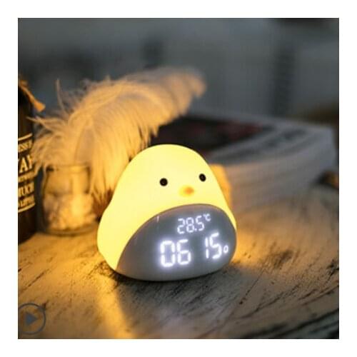 LED night light clock alarm ABS+PC Kids Kids Baby Silicone Portable Clap Sensor Lamp Rechargeable Cute Animal Night Lamp