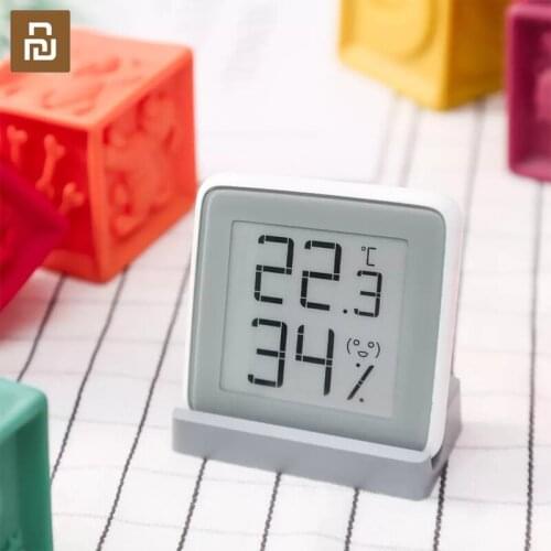 Youpin MMC Thermometer Hygrometer Clock High-Precision Temperature Humidity Sensor E-Link INK LCD Screen Digital Moisture Meter