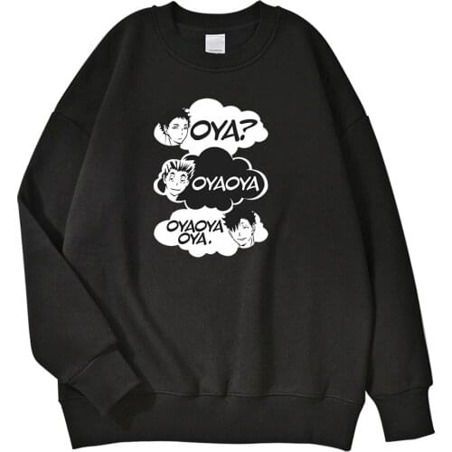Sweatshirts Japanese Anime Haikyuu Printing New Clothing Man Hip Hop Harajuku Sweatshirt Men Fleece Korean Mens Sportswear