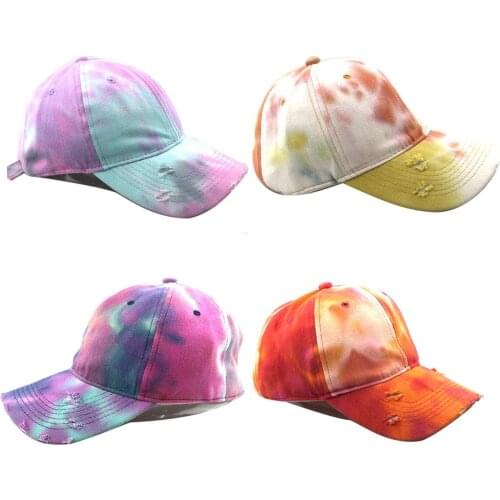 Unisex Stylish Tie Dye Anti UV Breathable Outdoor Sports Cotton Hat Baseball Cap Summer Hat Sports Cap Baseball Hat Baseball Hat