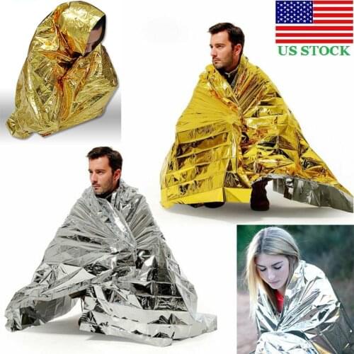Military Blanke Emergency Thermal Blanket Survival Sleeping Bag Outdoor WaterProof Reusable Thermal Space Survival Blanket