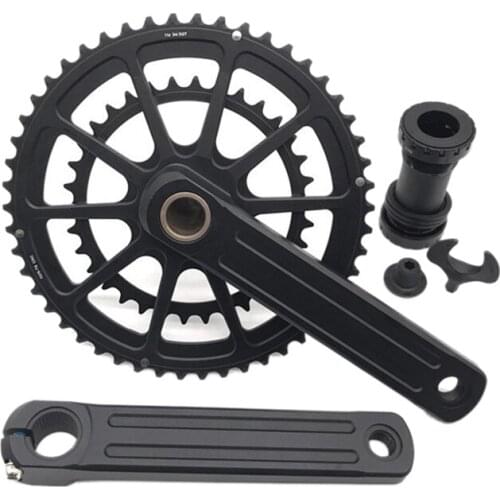 Road Bike Crank Chainring Hollow Double Disc Folding Bike Cank 50-34T Sprocket Bike Crank Set