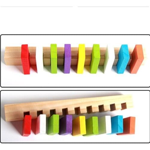 1PC Kids Toys Hot Selling High Quality Domino Games for Kids Wooden Domino Helper Educational Toys Kid Child Birthday Gift