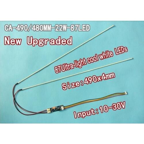 10pcs/lot 490mm Adjustable brightness led backlight strip kit,Update your 22inch ccfl lcd screen panel monitor to led bakclight