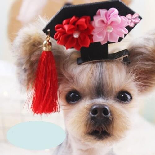 2pcs/lot Funny Pet Puppy Accessories Dog Hairpin Pearl Floral Princess New Year Little Small Animal Hair Clip Cat Grooming Goods