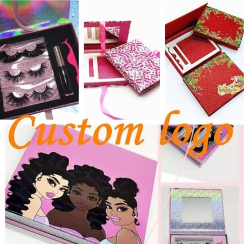 25mm mink lashes empty box print logo three girls eyelash box wholesale packaging box lash boxes package custom logo faux cils