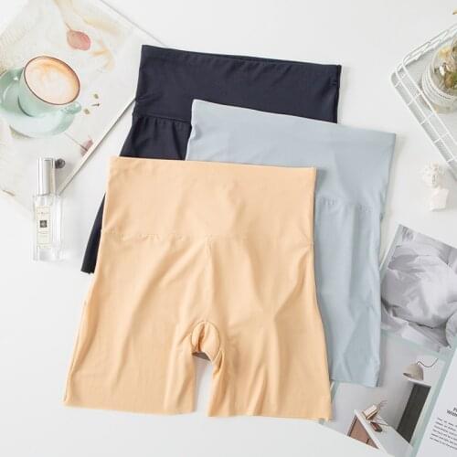 3Pcs/Set Seamless Silk Women Safety Shorts Pants High Waist Body Slim Panties Traceless Girls Emptied Boyshorts Female Underwear