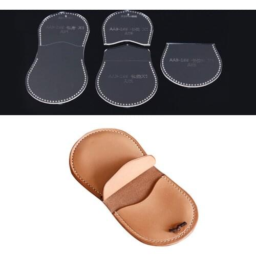 4pcs/Set Acrylic Mini Change Purse Stencil Template DIY Leather Craft Making