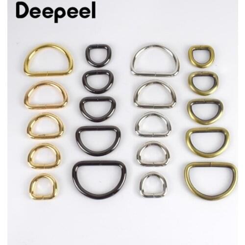 5pcs 13-50mm Metal O Dee D Ring Buckles Clasp Web Belt Backpack Bags Purse Shoes Garment Collar Sewing DIY Leather Craft