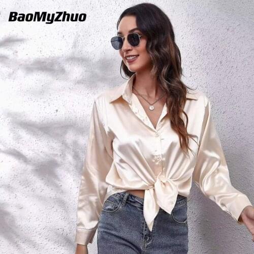 Женские атласные рубашки Baomyzhuo China At AliExpress