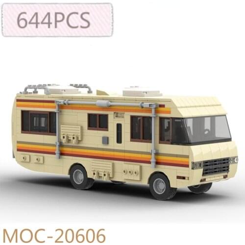 Drama Breaking Bad RV Classic Walter White Pinkman Cooking Lab RV Technic ideas Building Block Brick Toy Kid Gift moc-20606