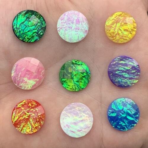 DIY 16mm Faux Opal Resin Cabochons for Bling Beaded 75pcs -A43*5