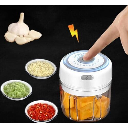 Electric Garlic Crusher Masher Portable Garlic Mincer Vegetable Chili Meat Grinder Garlic Chopper Kitchen Accessories