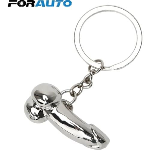 FORAUTO Zinc Alloy Auto Key Ring Car Key Chain Keychain Dildo Key Rings Creative Gift Keyfob Penis Shape Fashion