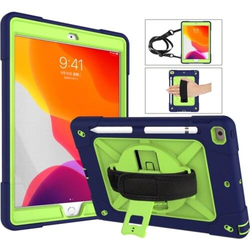 For Apple iPad 9.7 2017 & 2018 Air 2 / iPad Pro 9.7 Hand Belt Holder Hybrid Protective Stand Shell Cover Case
