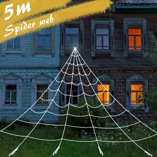 Halloween Giant Spider Web Set Includes 15.7 x 16.4 ft Large Web for Halloween Outdoor Decorations