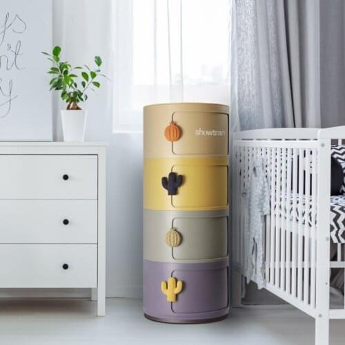 GY Rainbow Storage round Cabinet Childrens Wardrobe Storage Cabinet Bedroom Living Room Storage Box Bedside Table