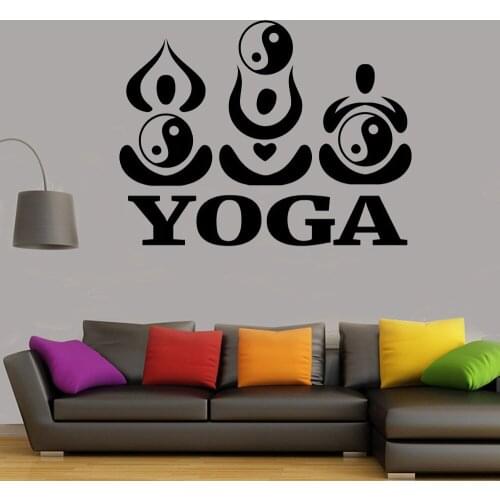 Yin Yang Lotus Pose Logo Wall Sticker Yoga GYM Wall Decal Home gym Wall Decoration for bedroom Removable Vinyl Wall Mural G746