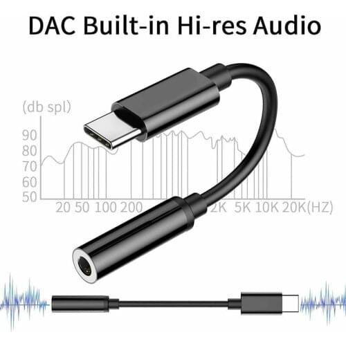 Pohiks Type-C to Jack 3.5mm Aux USB Cable Adapter Headphone Audio Cable Adaptor for Smartphone Earphone Models