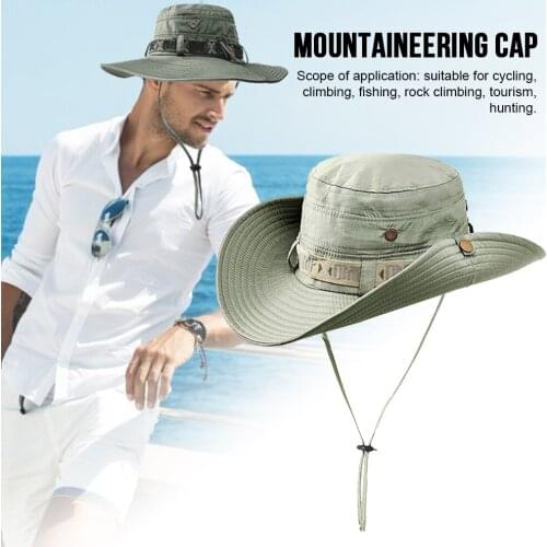 Mens Fishing Cap Sun Boonie Hat Waterproof Summer UV Protection Cap Breathable Outdoor Hunting Camouflage Hat For Men