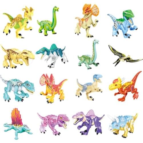 Assemble Toy Bricks Dinosaur World Building Blocks Kids Dinosaur Toy Pterosaurs Triceratops Figures Model Toys for Children Gift