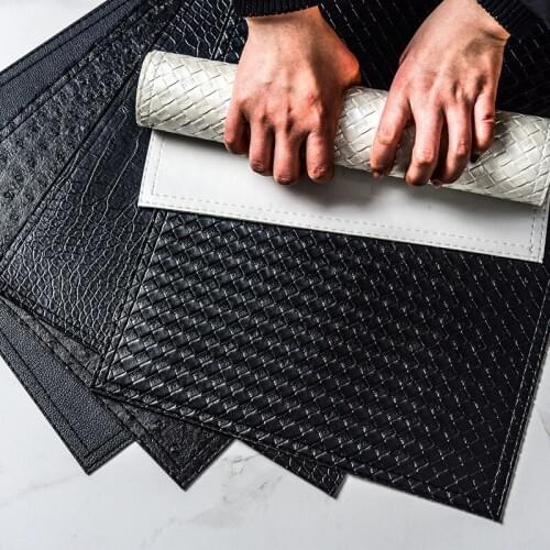 Square Anti-scalding Placemat leather Thicken Western placemat European style bowl insulation pad waterproof Table mat