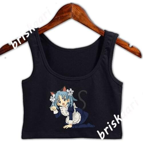 Manga Anime Girl Crop Top Women Sleeveless Size S-2xl Sunlight Print Summer Top Funny Casual Pictures Vest