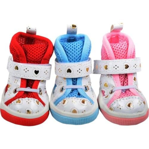 Cute Bear Summer Shoes for Dogs 4Pcs/Set Puppy Boots Breathable Sandals Shoes Anti-slip Sneakers Pet Supply Wholesale Drop Ship