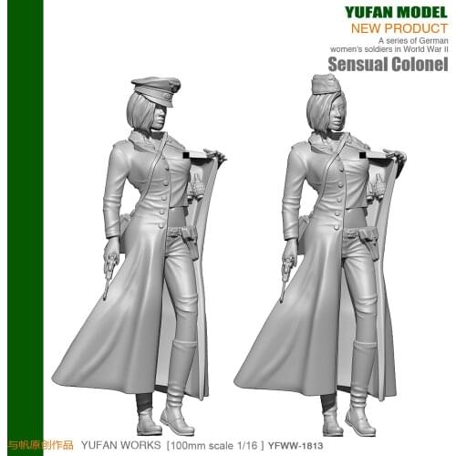 Yufan Model 1/18 Resin Kits Figure Sexy Women Officers Resin Soldiers 90mm YFWW-1813